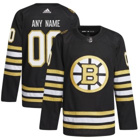 Boston Bruins Hockeydrakt Custom 100th Anniversary 2023-24 Svart Adidas Authentic - Herre